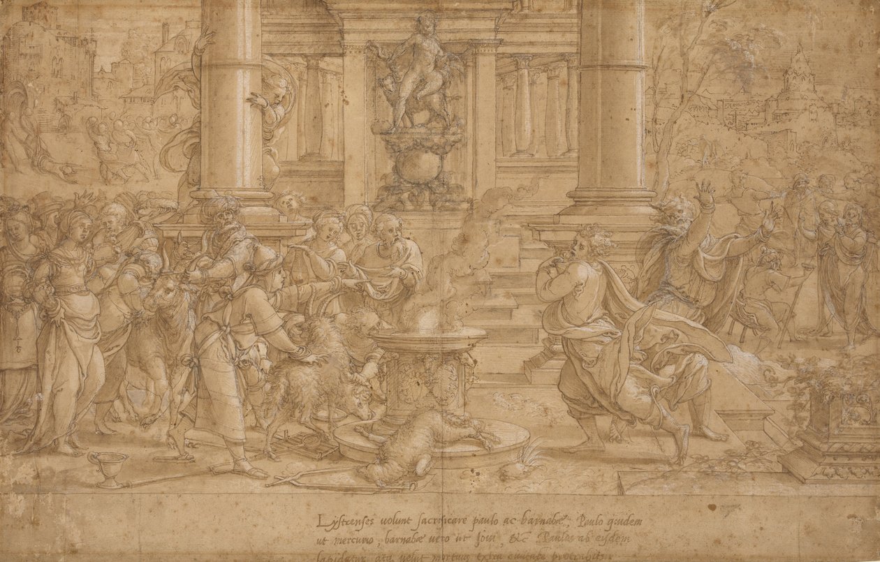 Oběť v Lystře od Pieter Coecke van Aelst