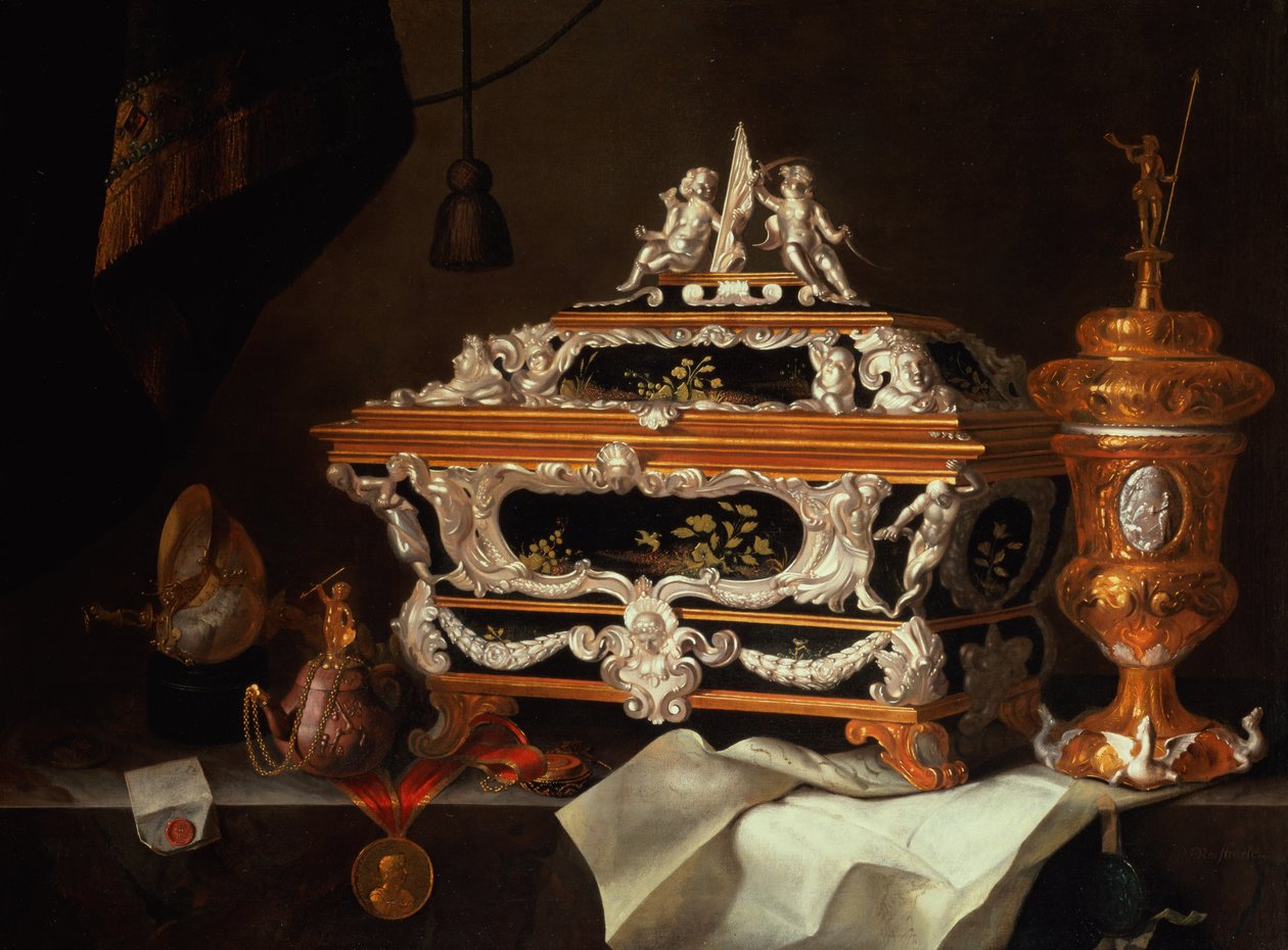 Oslava zlatnického umění (olej) od Pieter Gerritsz. van Roestraten