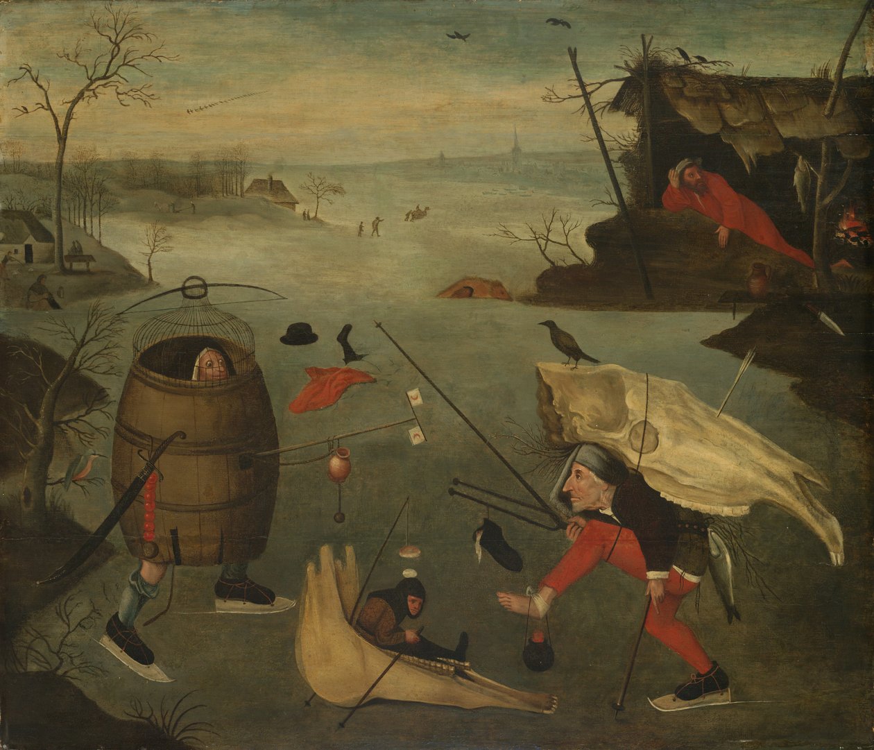 Groteskní souboj na ledě, kolem roku 1560 od Pieter Huys