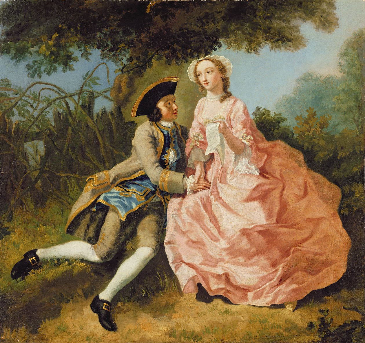 Milenci v krajině, kolem roku 1740 od Pieter Jan van Reysschoot
