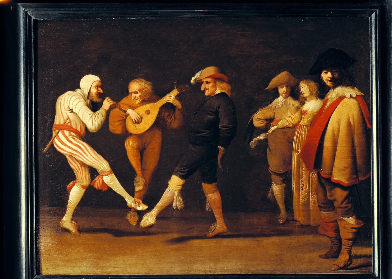 Tančící herci frašky od Pieter Jansz. Quast