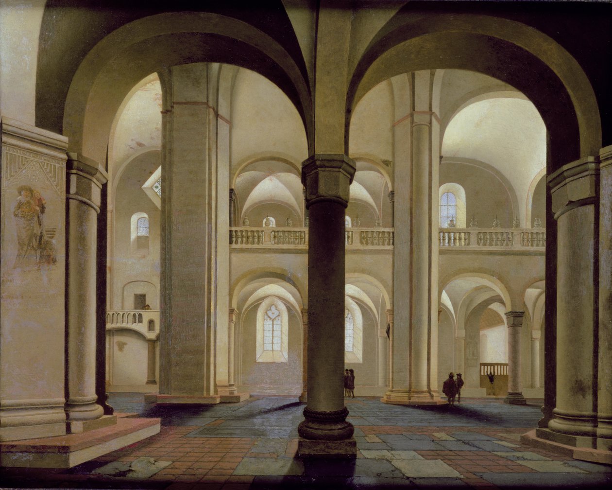 Interiér kostela Saint Mary v Utrechtu, 1637 (olej na dubovém panelu) od Pieter Janszoon Saenredam