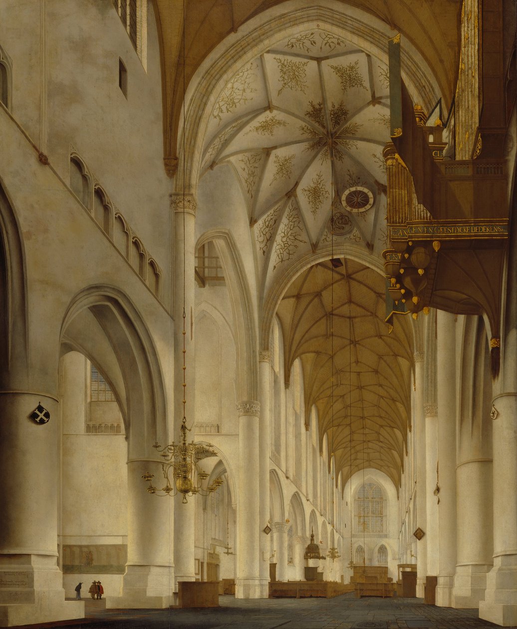 Interiér kostela sv. Bavose, Haarlem (Grote Kerk) od Pieter Janszoon Saenredam