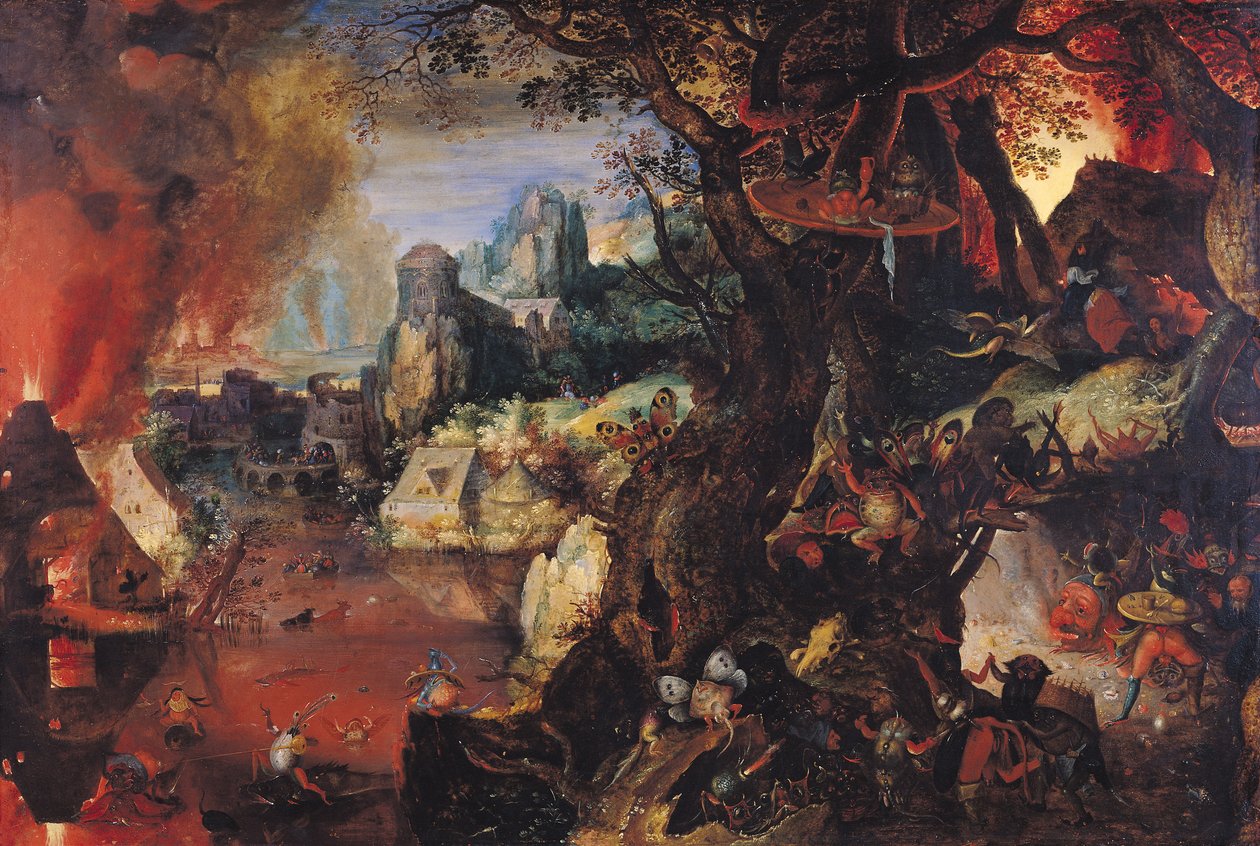 Pokušení svatého Antonína (olej na mědi) od Pieter Schoubroeck