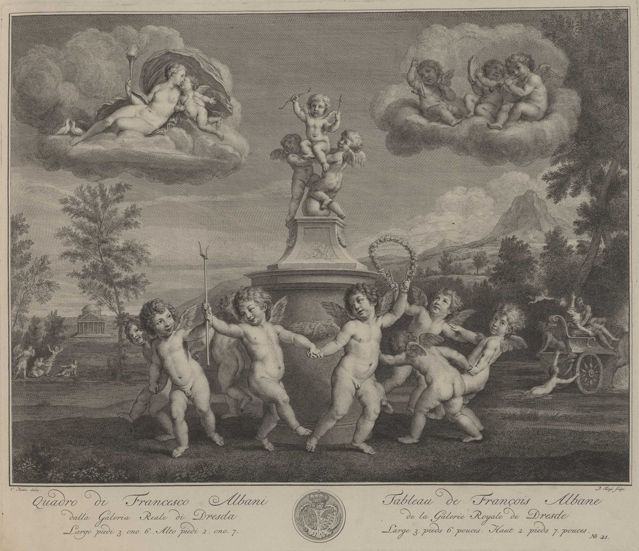 Amorettentanz od Pieter Tanjé nach Francesco Albani