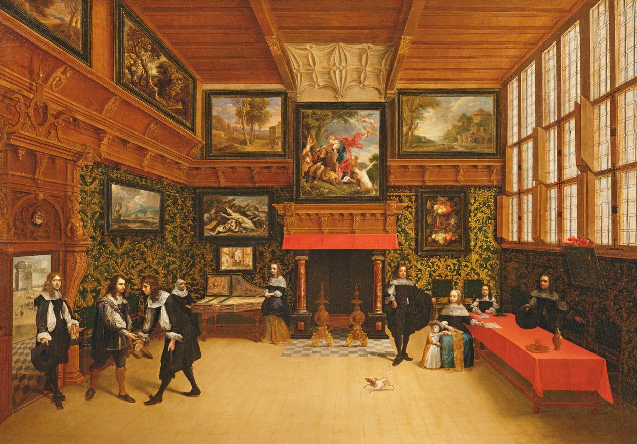 Gentleman přijímá návštěvu, 1650 od Pieter and Coques, Gonzales Neefs II