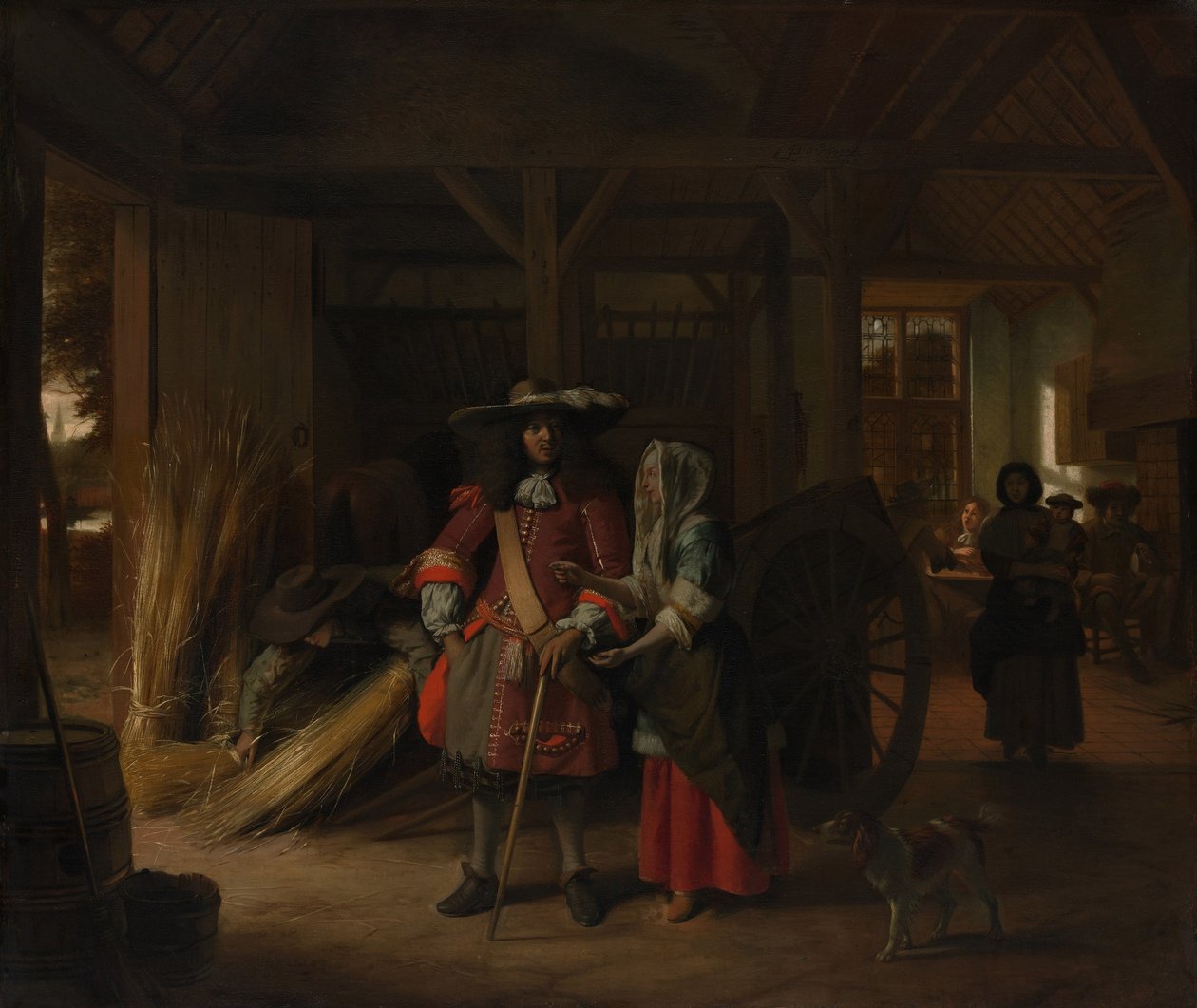 Placení hostitelce, cca 1670 od Pieter de Hooch