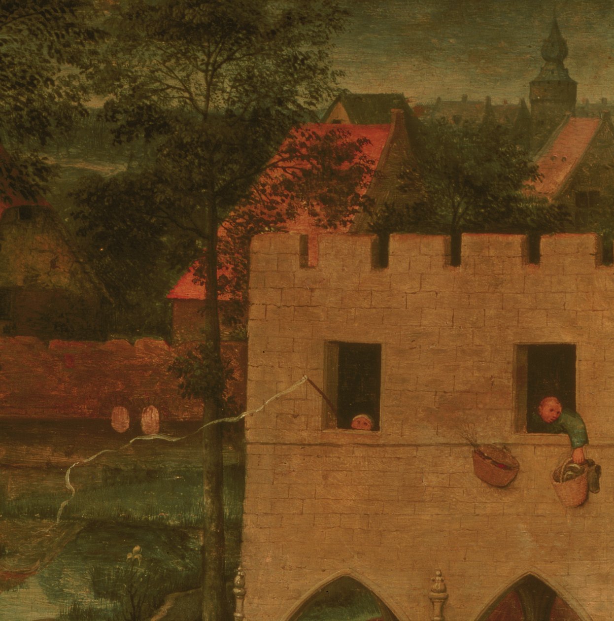 Dětské hry, detail horní části, 1560 od Pieter Bruegel the Elder