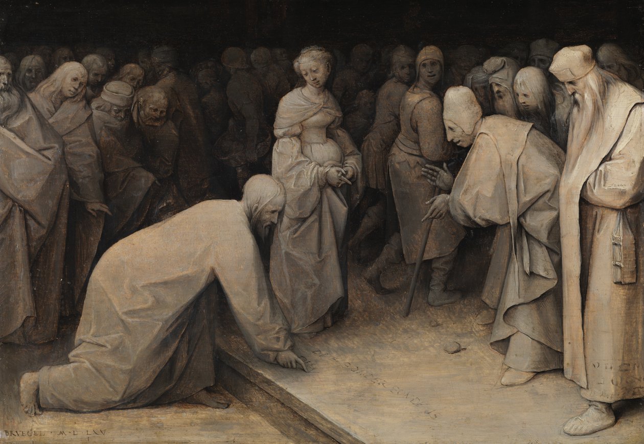 Kristus a žena zajati v cizoložství, 1565 od Pieter Bruegel the Elder