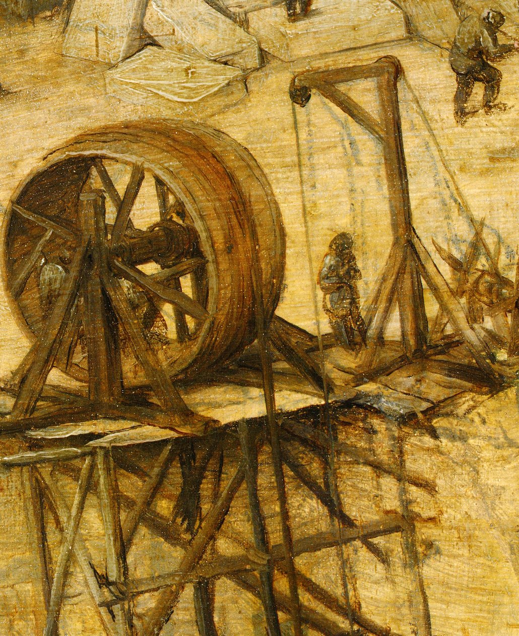 Detail jeřábu z Babylonské věže, 1563 od Pieter Bruegel the Elder