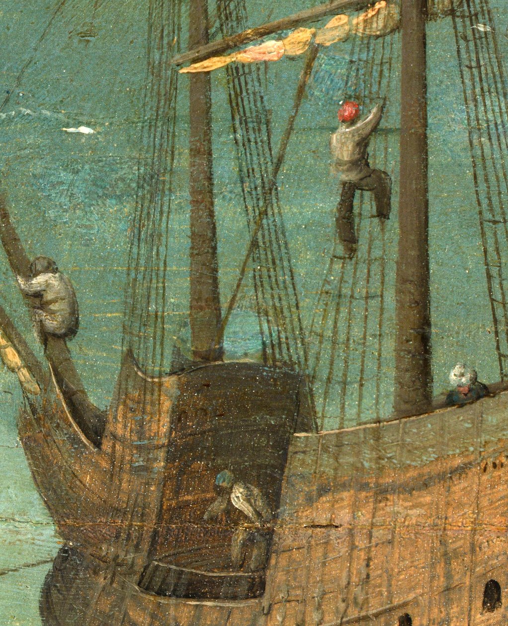 Detail lodní výstroje z Babylonské věže, 1563 od Pieter Bruegel the Elder