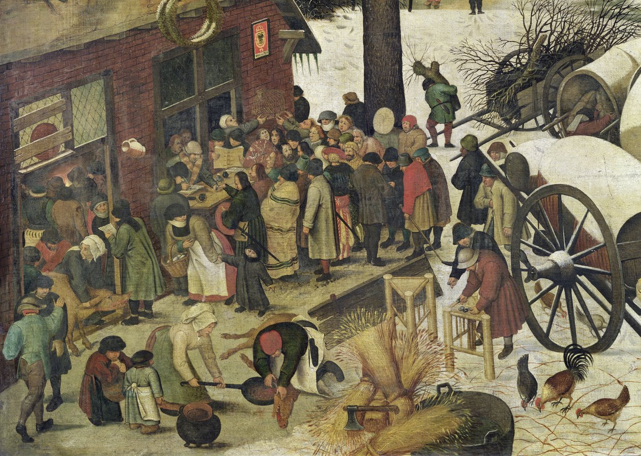 Sčítání lidu v Betlémě, detail finančního úřadu olej na plátně od Pieter Bruegel the Elder