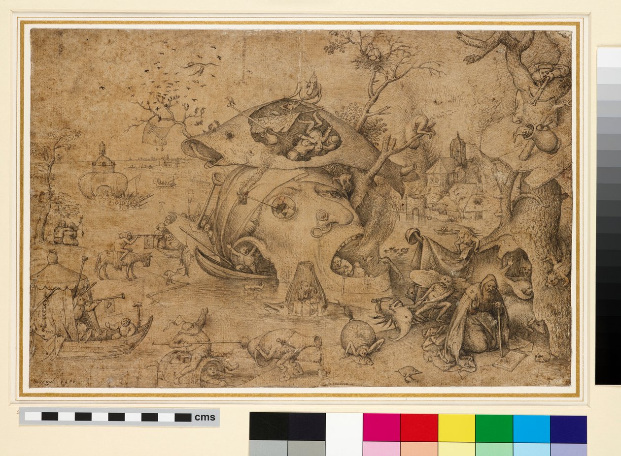 Pokušení svatého Antonína, 1556 (pero a tuš na papíře) od Pieter Bruegel the Elder