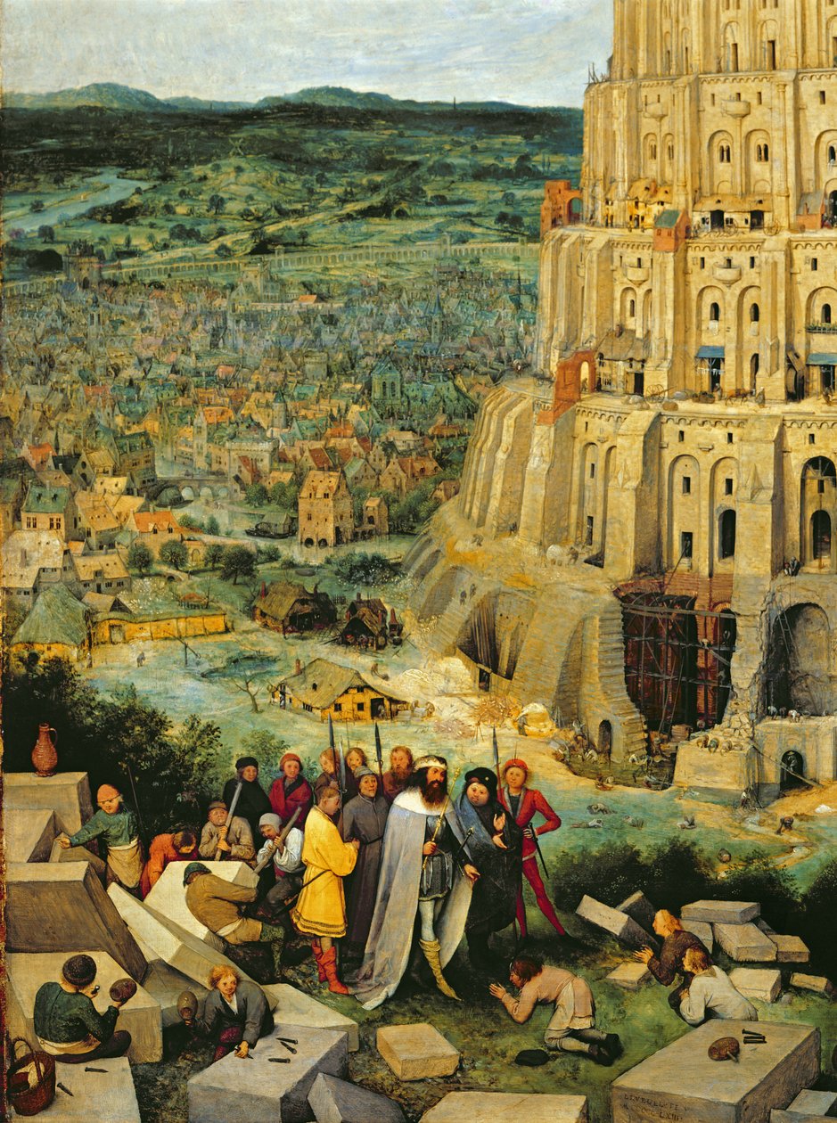 Babylonská věž, 1563 olej na detailu panelu 345 od Pieter Bruegel the Elder