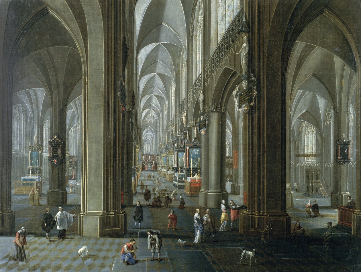 Interiér katedrály Panny Marie z Antverp od Pieter the Elder Neeffs