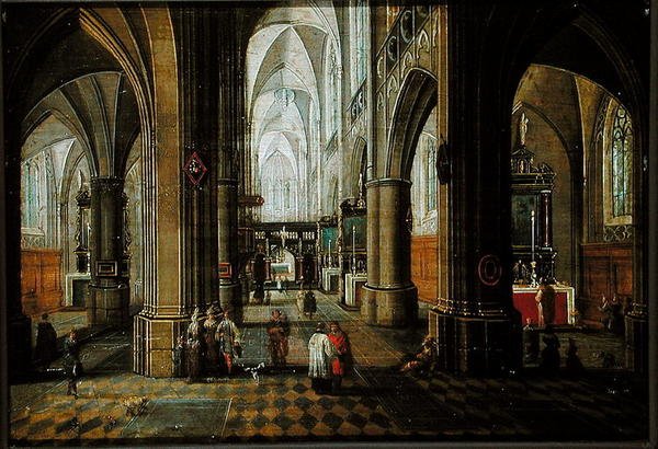 Interiér kostela od Pieter the Elder Neefs