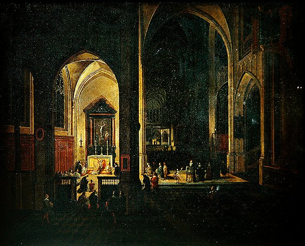 Interiér kostela od Pieter the Elder Neefs