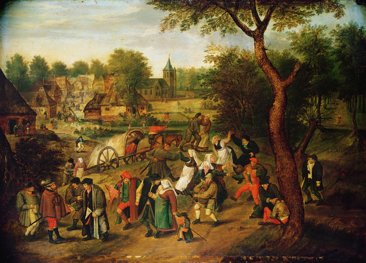 Scéna na okraji vesnice od Pieter Brueghel the Younger