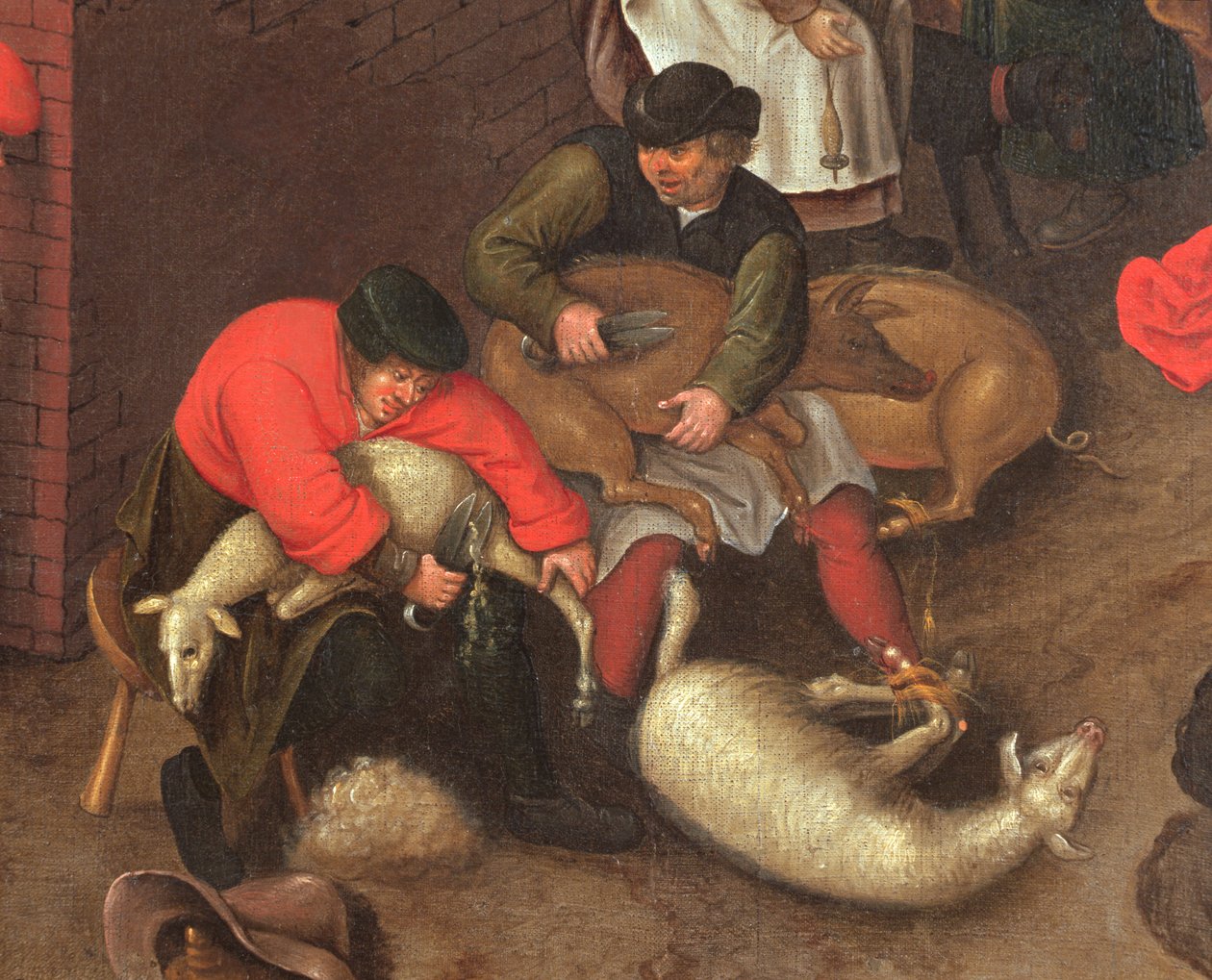 Stříhání ovcí a stříhání prasat, c.1610 od Pieter Brueghel the Younger