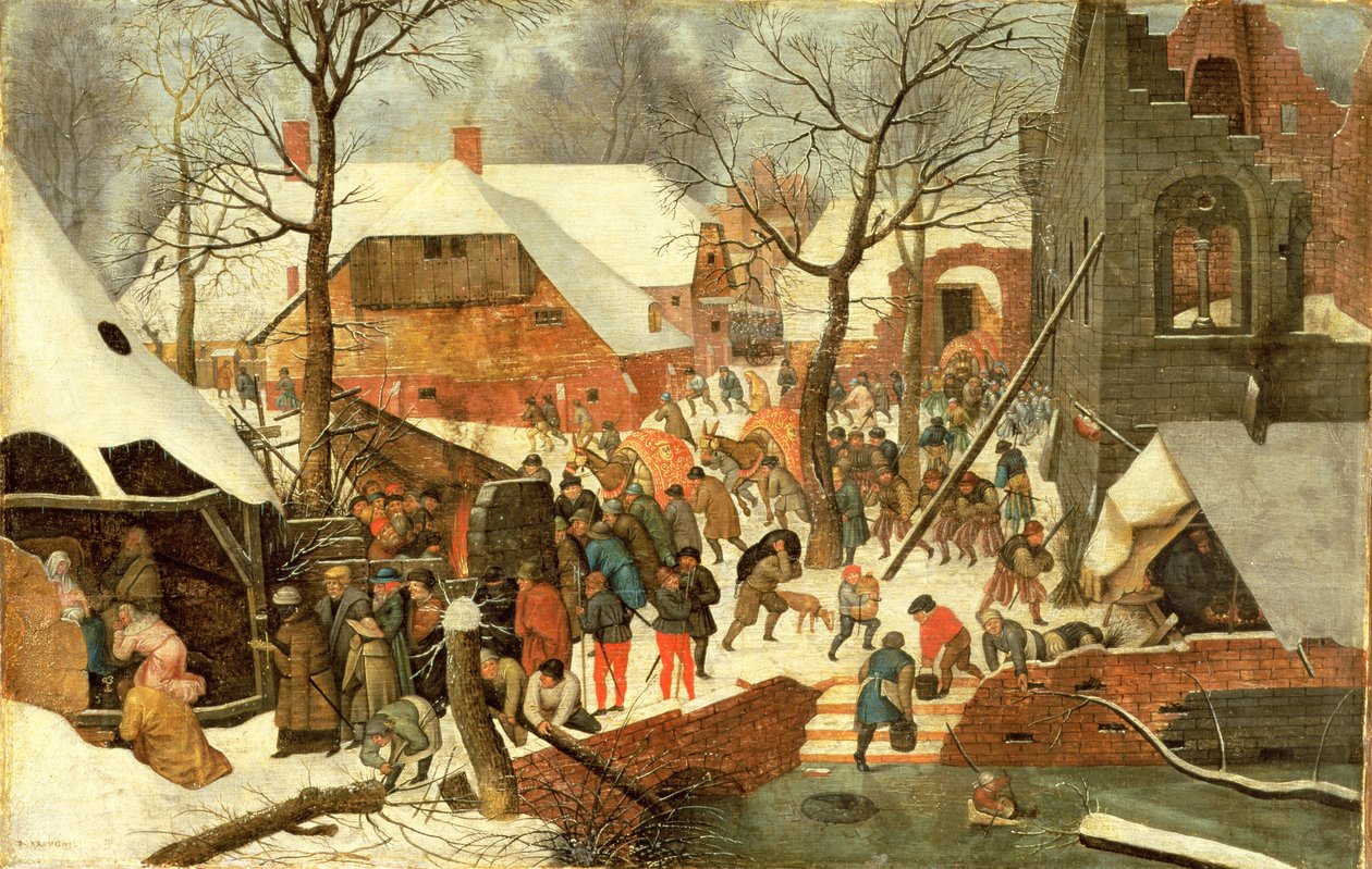 Klanění tří králů (olej na plátně přenesené z panelu) (viz také 15802 a 69449) od Pieter Brueghel the Younger