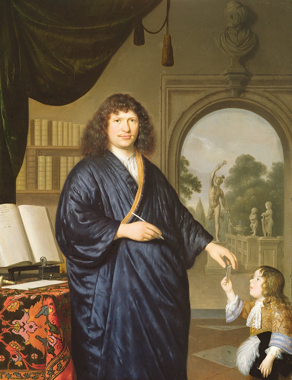 Portrét gentlemana, 1678 od Pieter Cornelisz van Slingelandt