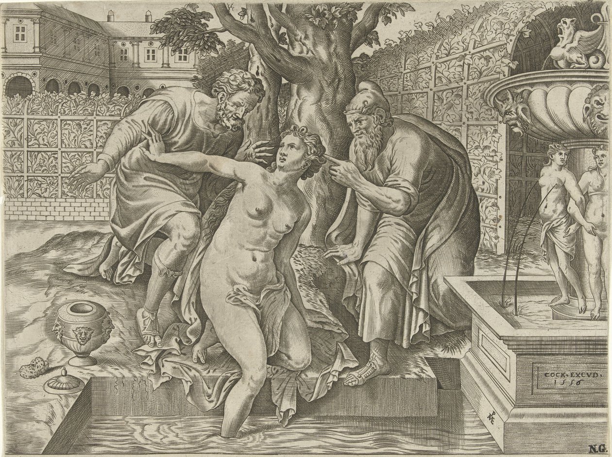 Suzanne a starší od Pieter van der Heyden d