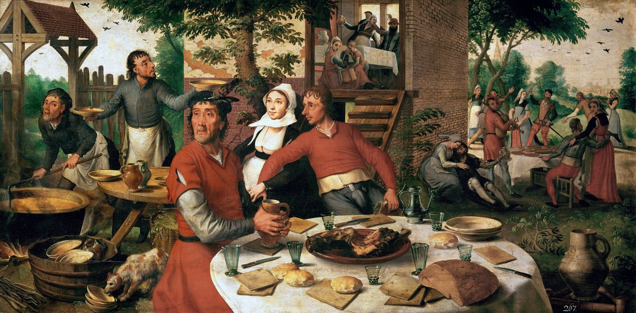 Fete villageoise - Festival vesnice - Pieter Aertsen (1508-1575). olej na dřevo od Pieter Aertsen