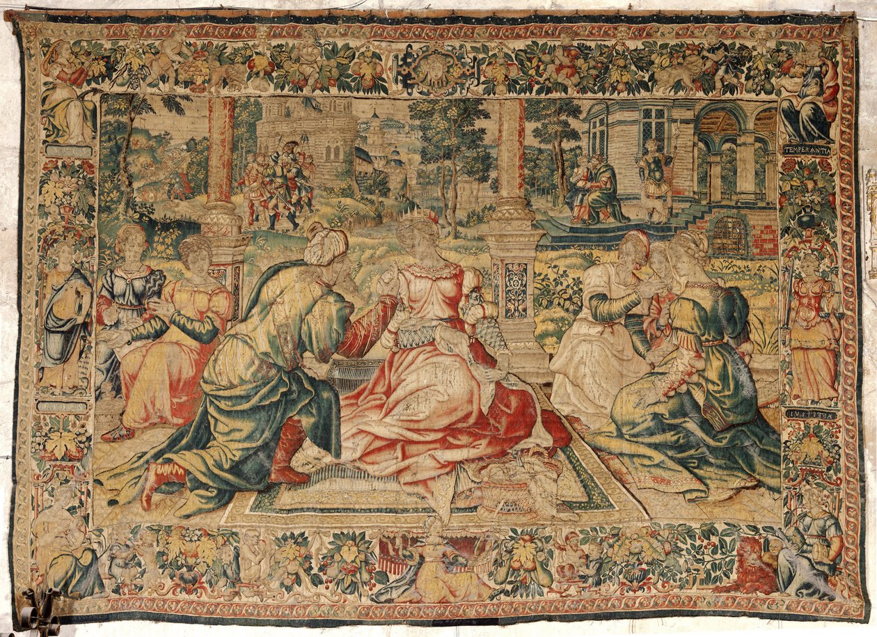 Tapiserie Marka Antonia a Kleopatry od Pieter (attr. to) Coecke van Aelst
