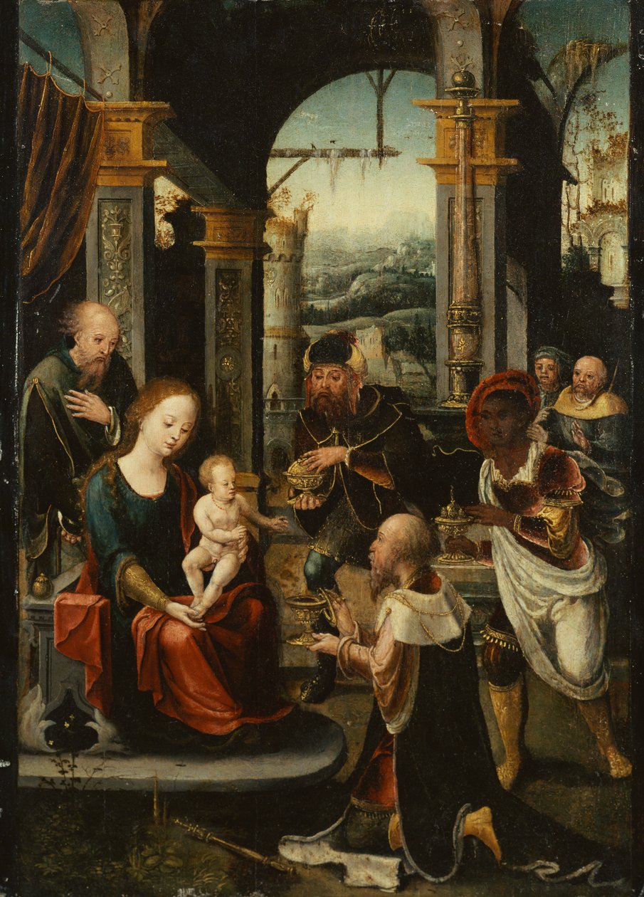 Klanění králů (olej na desce) od Pieter (attr. to) Coecke van Aelst