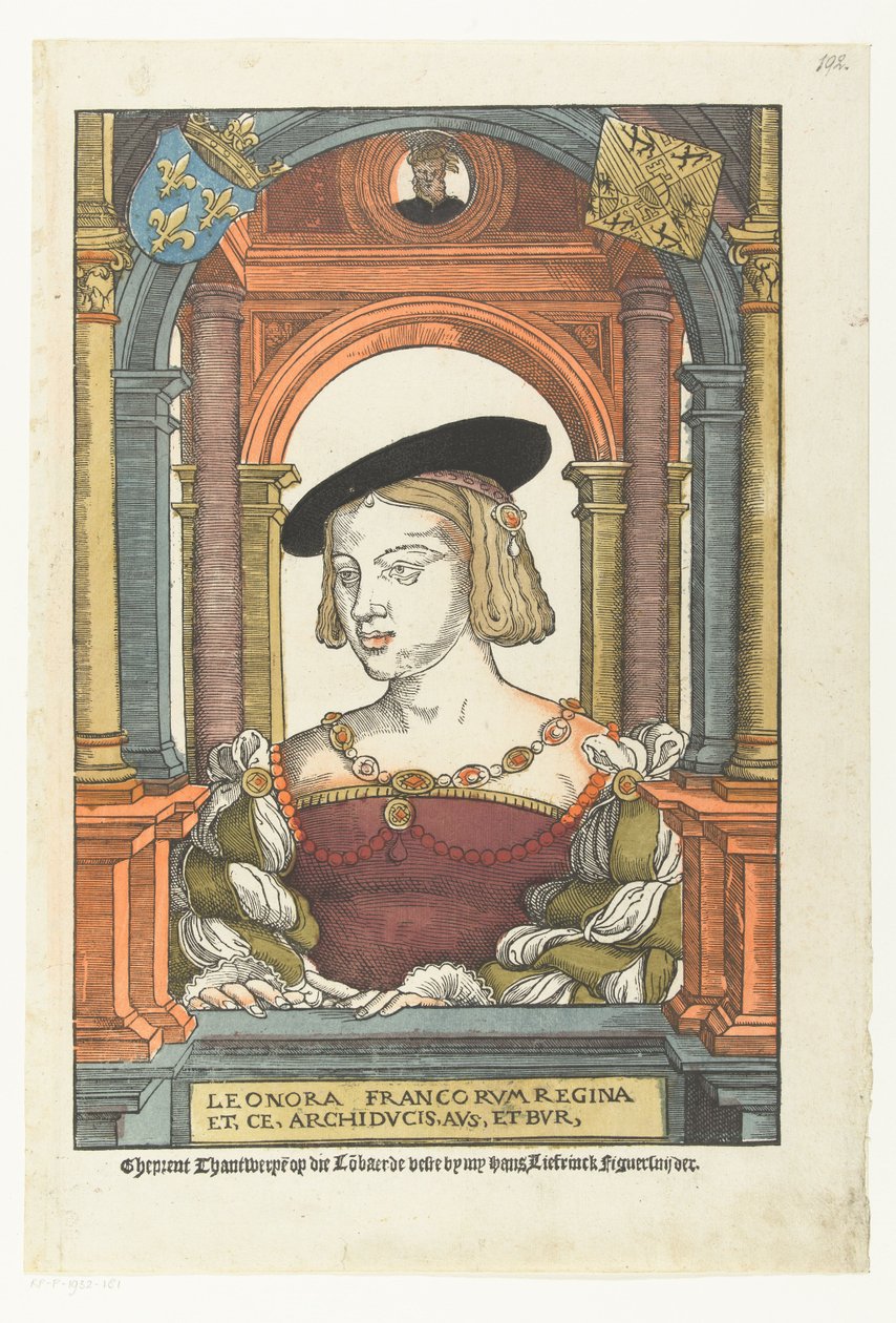 Portrét Eleonory Rakouské (1498-1558) od Pieter (circle of) Coecke van Aelst