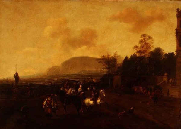 Hawking Party od Pieter (circle of) Wouwermans