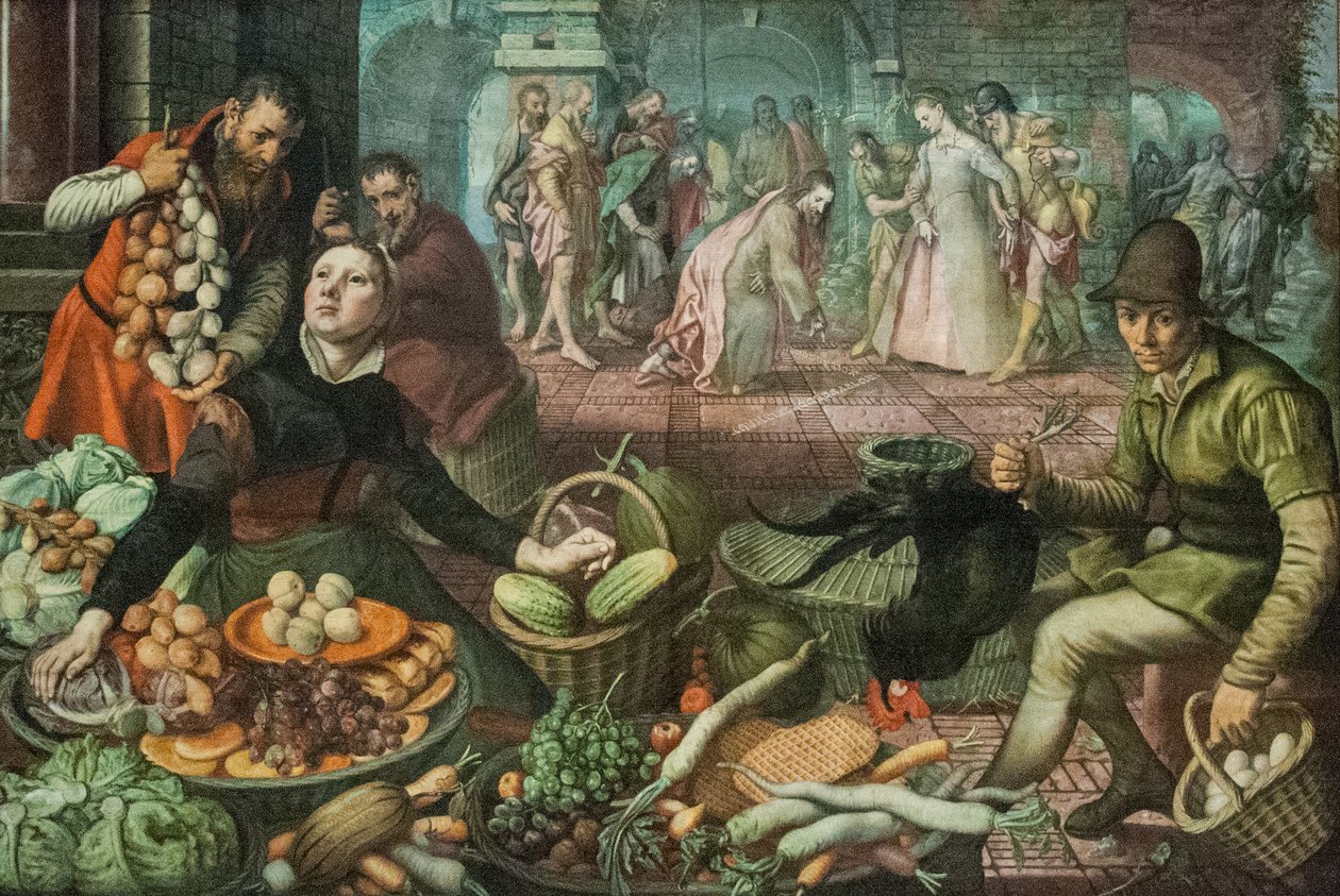Kristus a cizoložnice od Pieter Aertsen