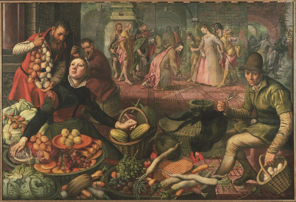 Kristus a žena přistižená při cizoložství od Pieter Aertsen