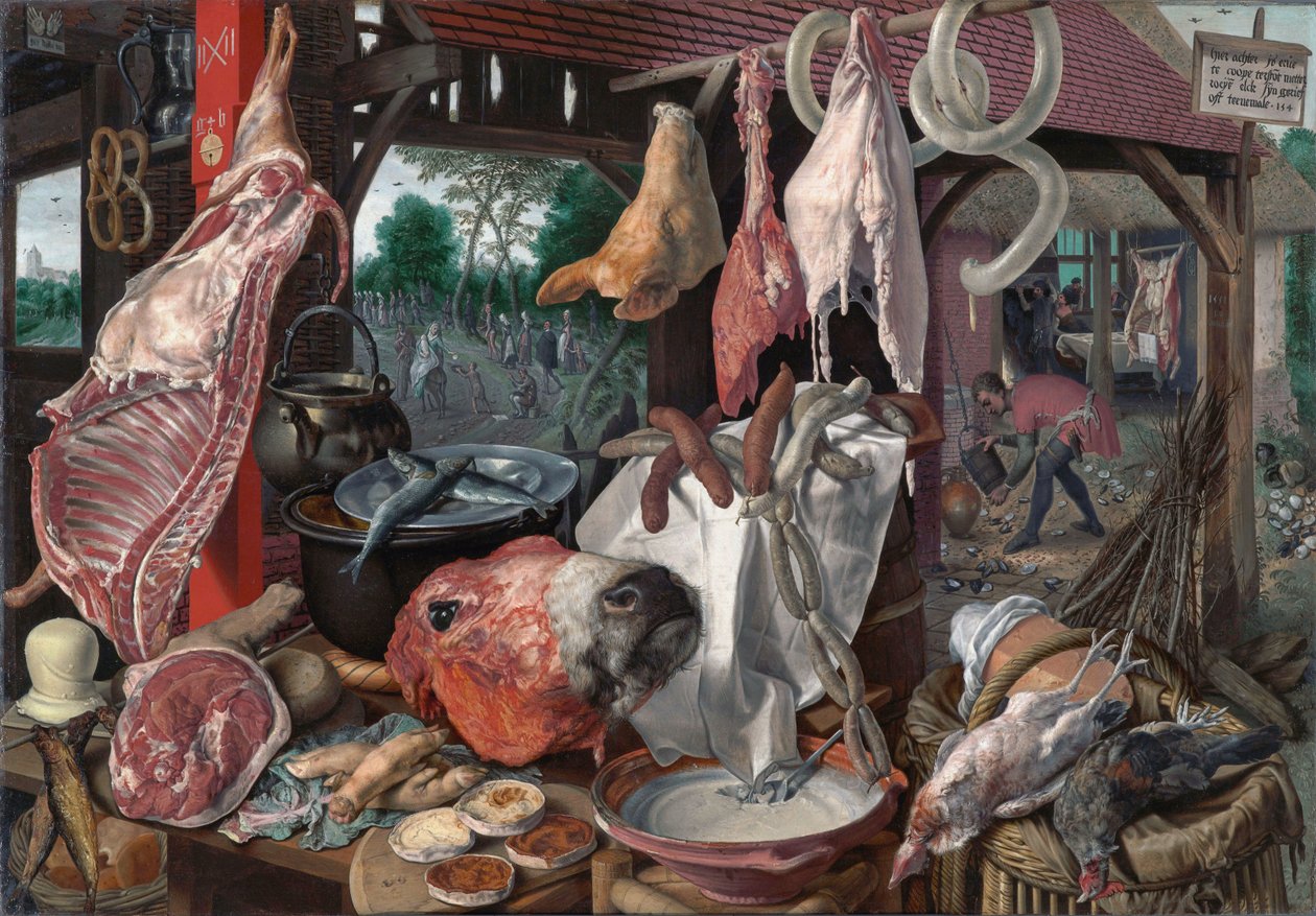 Řeznictví s letem do Egypta od Pieter Aertsen