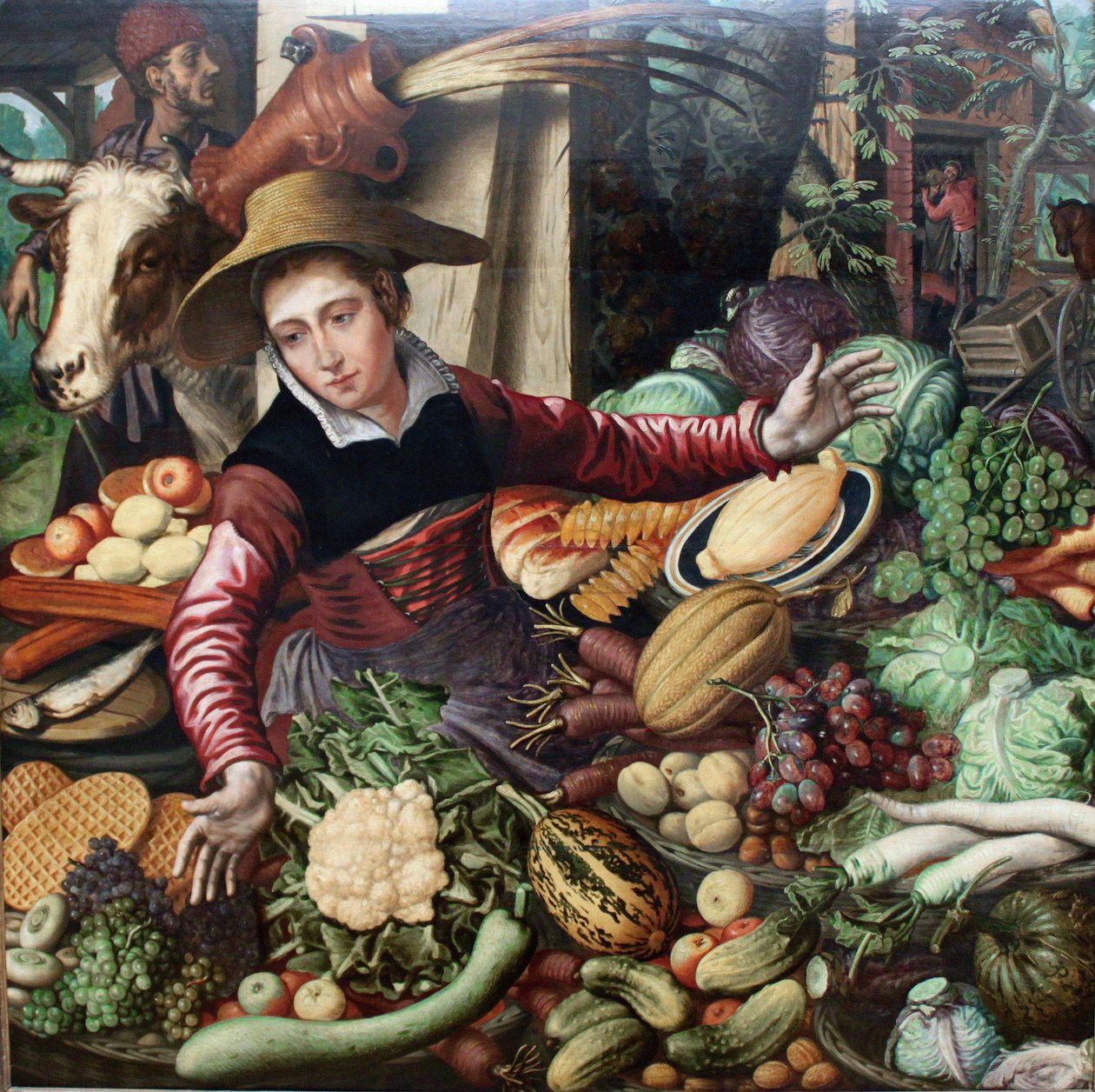 Německy: Marktfrau am Gemüsestand Trhovkyně u stánku se zeleninou od Pieter Aertsen