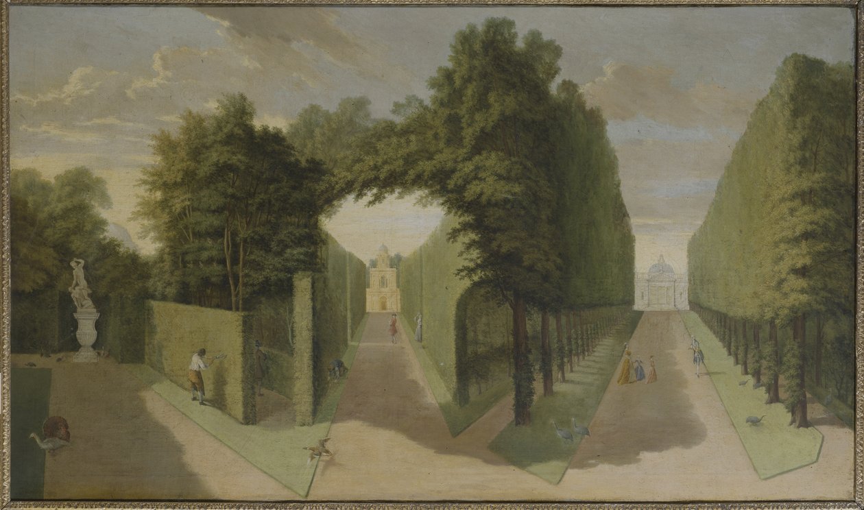 Pohled na uličky Bagnio a Comed Building, Chiswick Villa (olej na plátně) od Pieter Andreas Rysbrack
