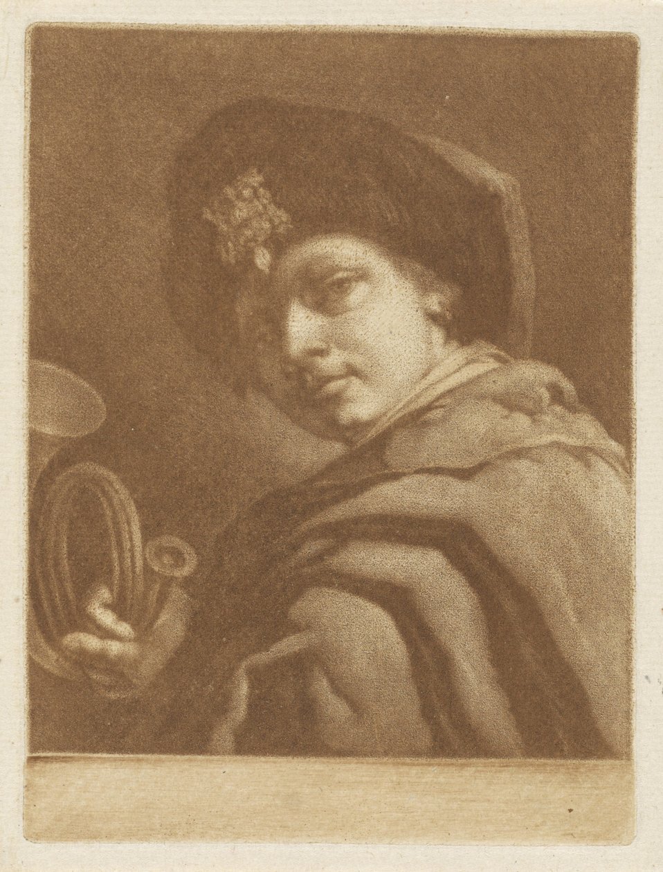 Chlapec s loveckým rohem od Pieter Anthony Wakkerdak