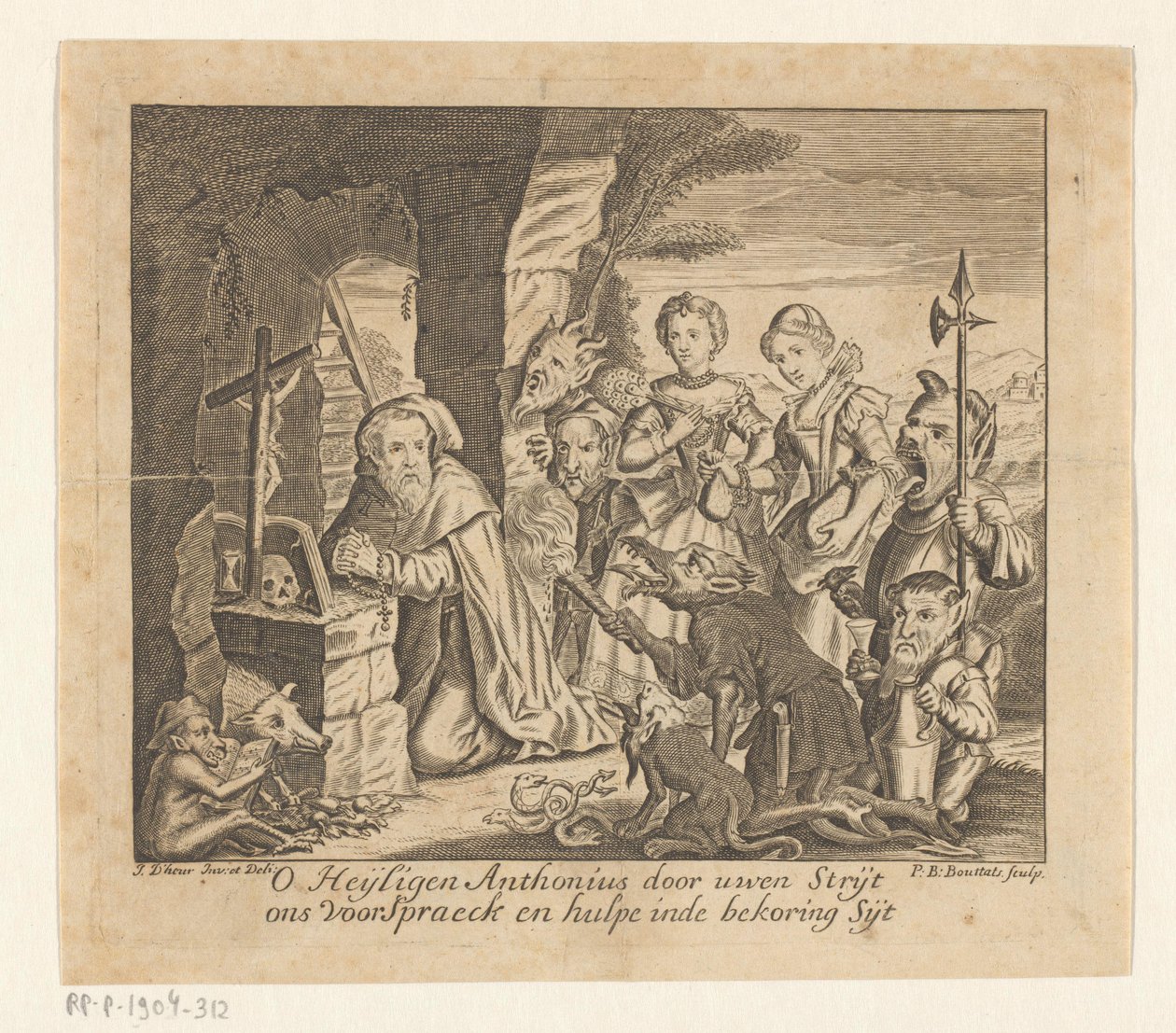 Pokušení svatého Antonína od Pieter Balthasar Bouttats
