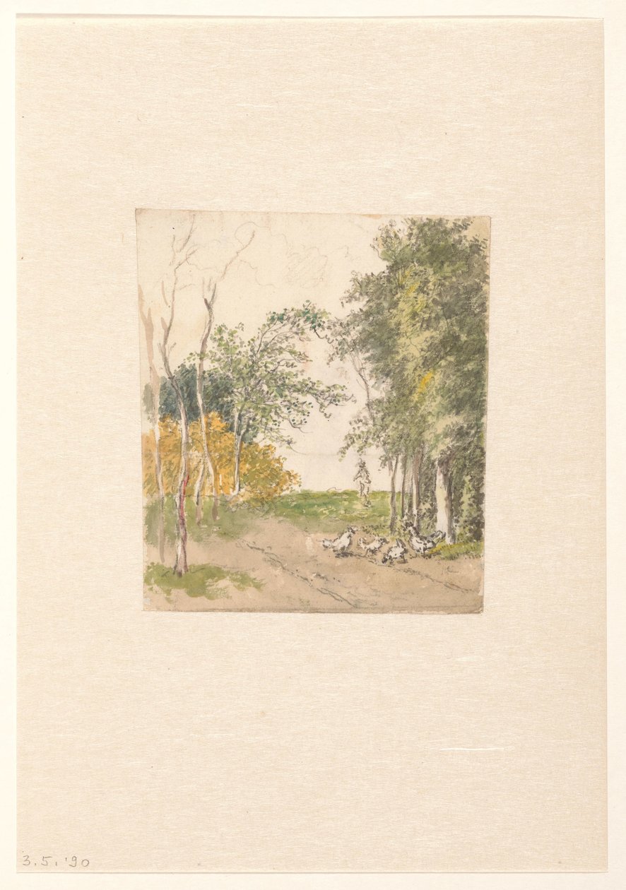 Krajina s kuřaty podél silnice od Pieter Bartholomeusz. Barbiers