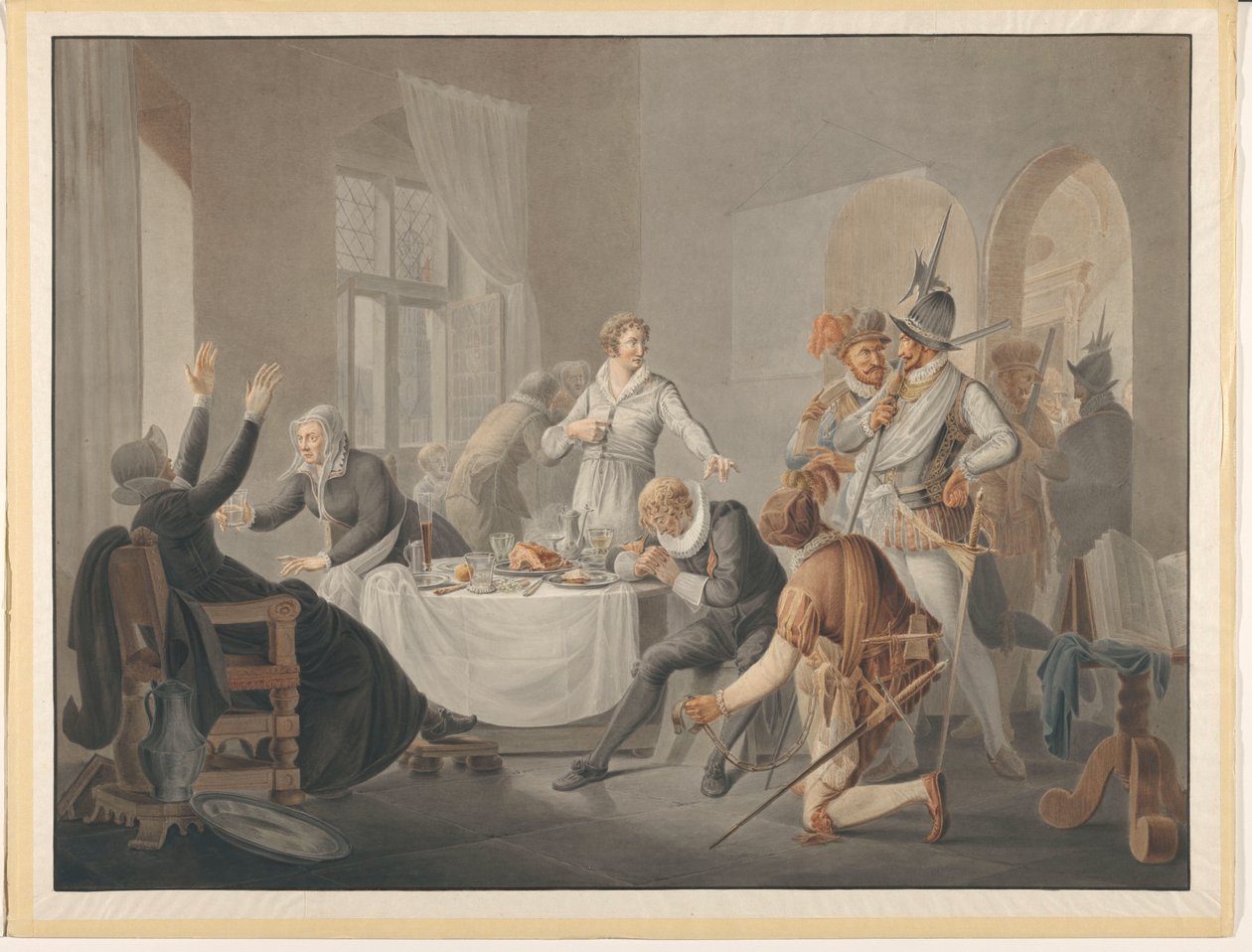 P.D. Hasselaer o sobě dá vědět, když Španělé jeho bratra Claese Dirkze. chtěl zachytit na jeho místě. od Pieter Bartholomeusz. Barbiers