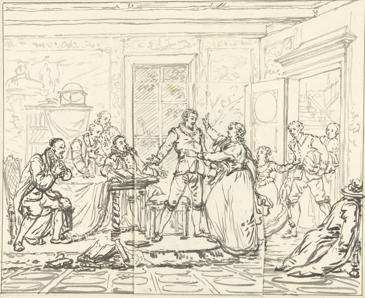 Scéna od Jacoba Simonsze de Rijk od Pieter Bartholomeusz. Barbiers