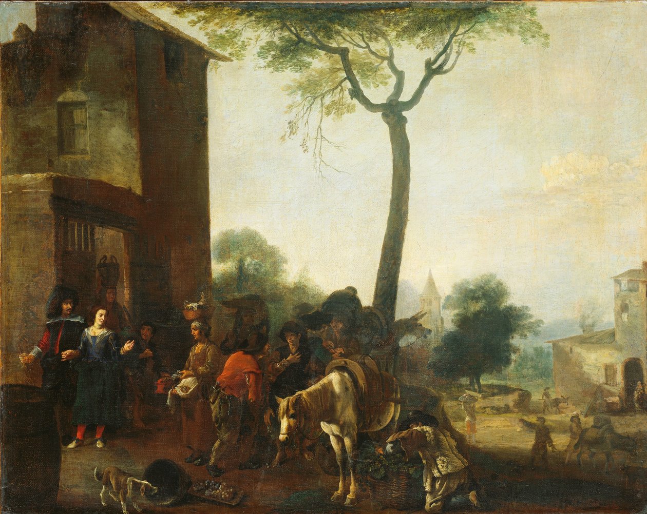 Sklizeň vinné révy od Pieter Bodding van Laer (manner of)