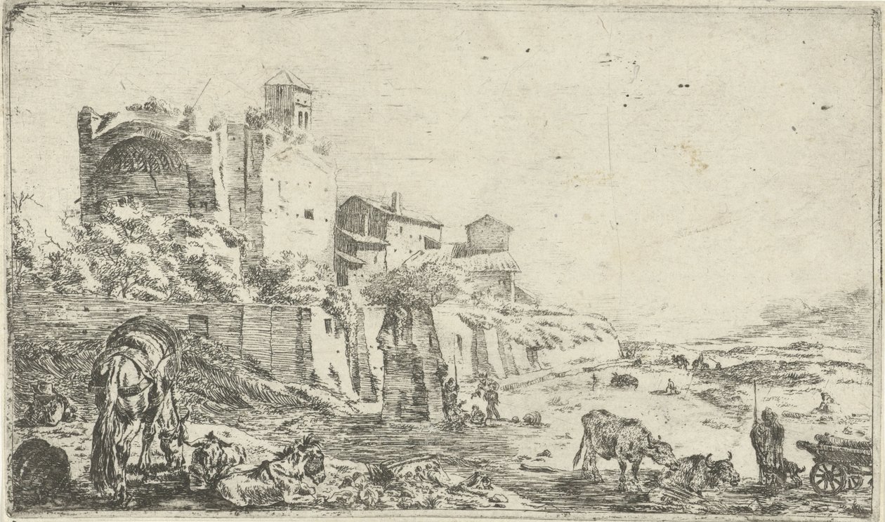 Ruiny chrámu Venuše a Roma od Pieter Bodding van Laer