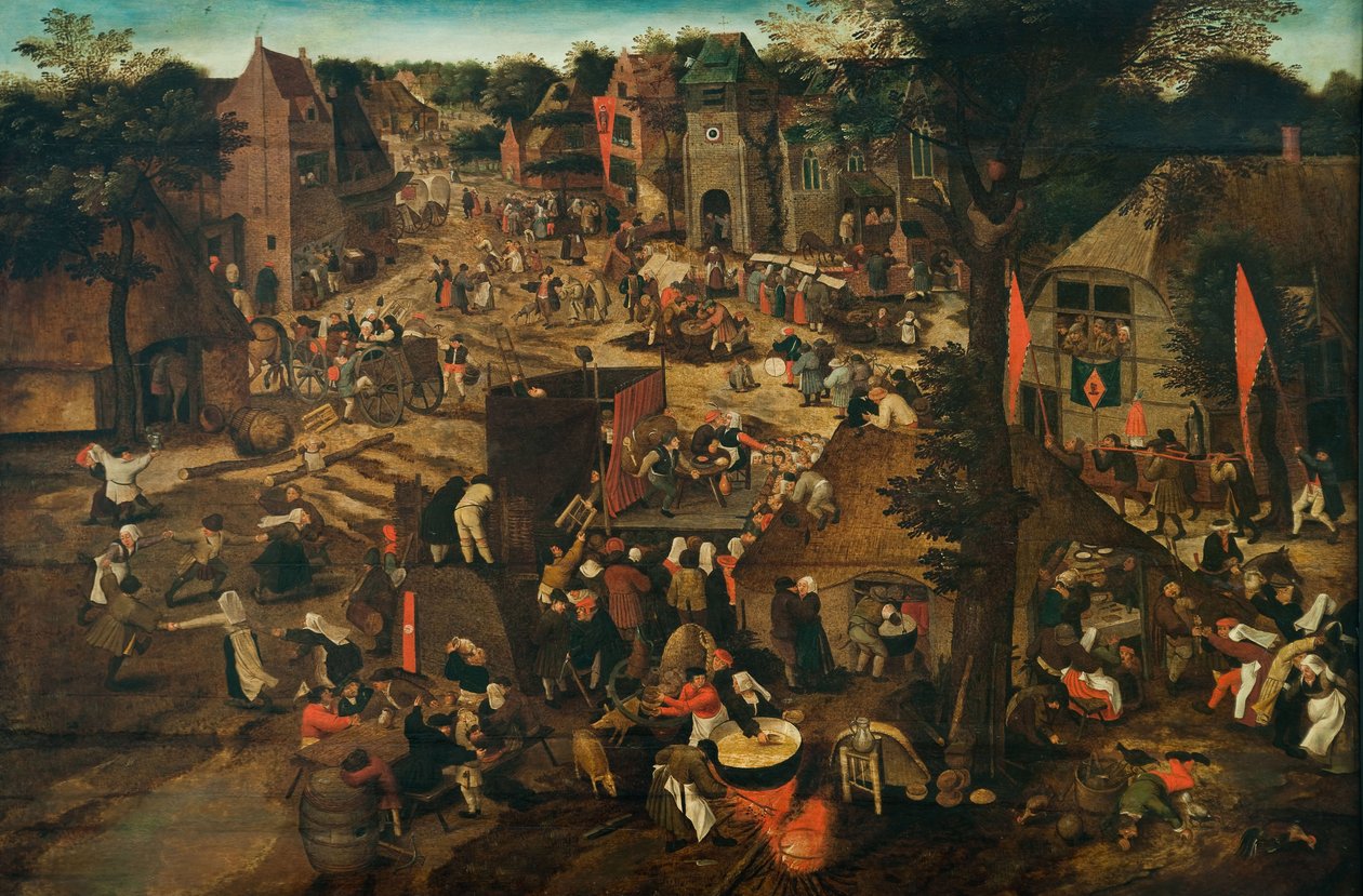Vesnický jarmark (Vesnický festival na počest svatého Huberta a svatého Antonína) od Pieter Breughel the Younger
