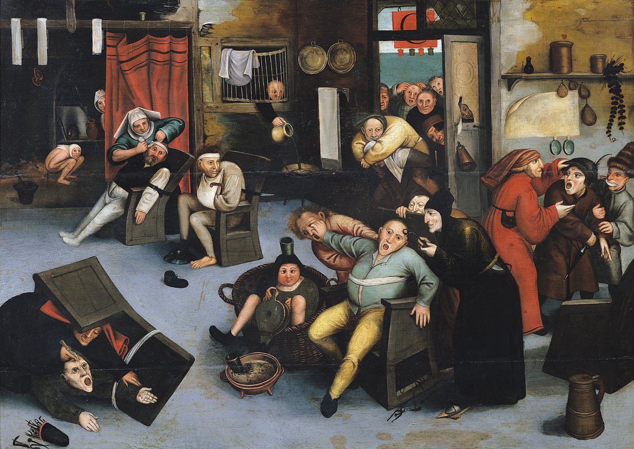 Vyříznutí kamene šílenství nebo operace na hlavě od Pieter Bruegel the Elder