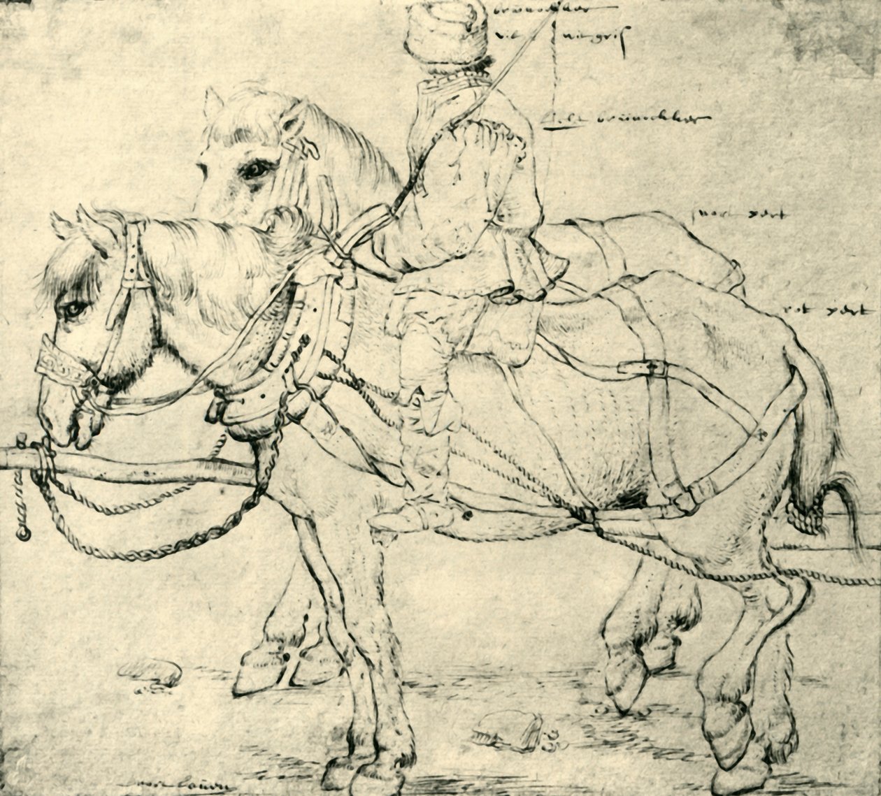 Jezdec a dva koně, 1559-1563, 1943. od Pieter Bruegel the Elder