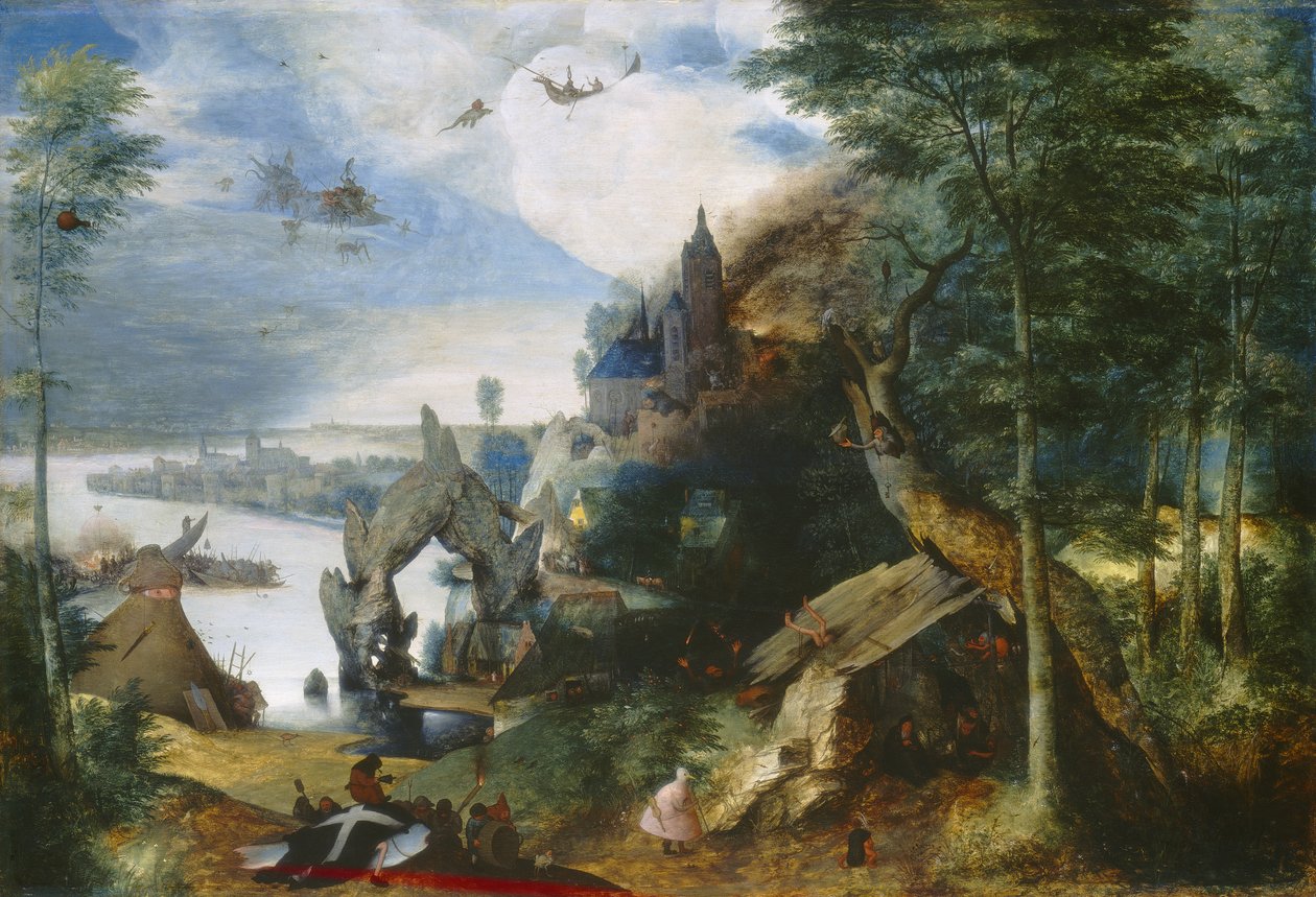 Pokušení sv. Antonína, kolem 1550-75 od Pieter Bruegel the Elder