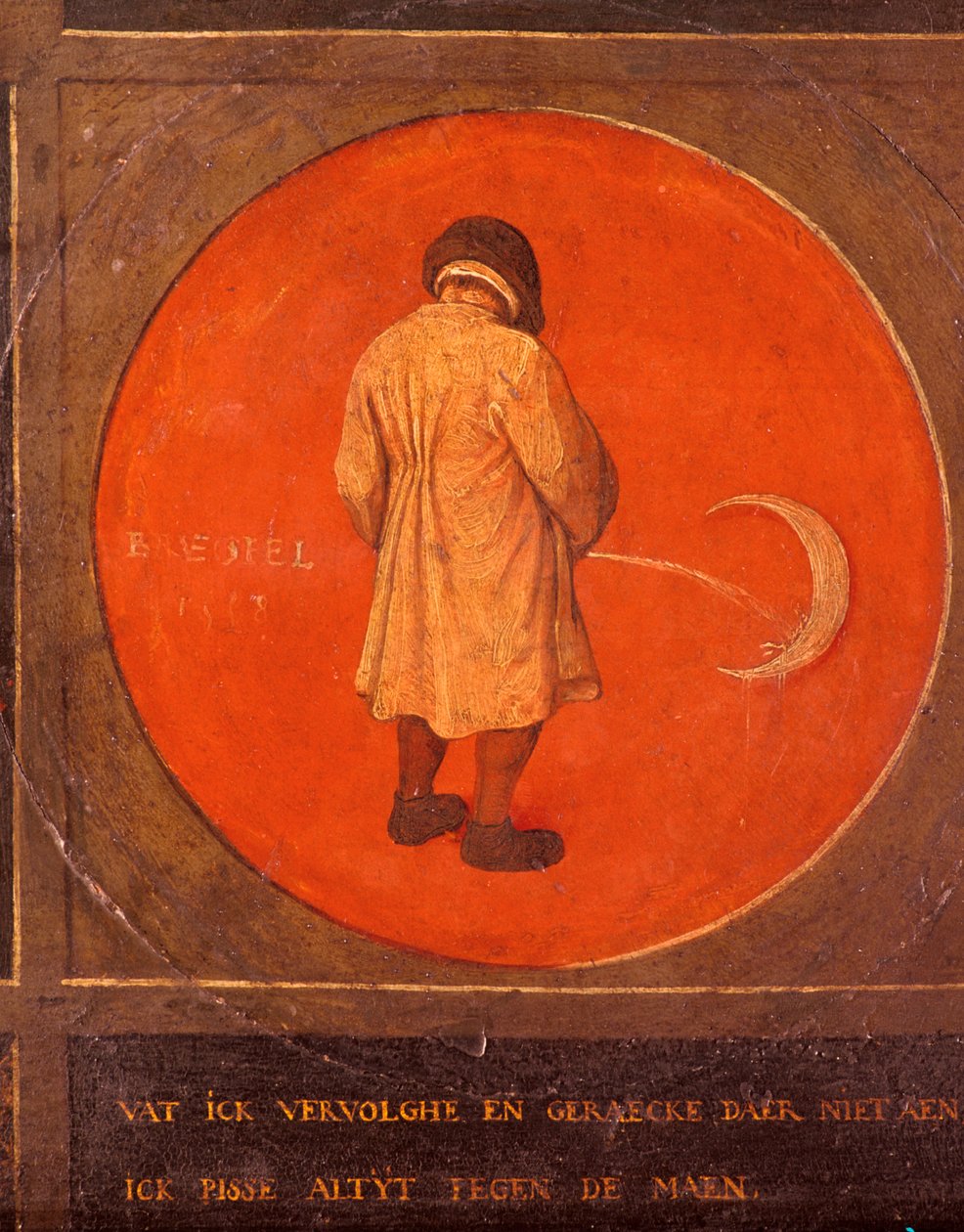 Ať dělám cokoli, nečiním pokání, stále čůrám proti Měsíci, c1558-1560 od Pieter Bruegel the Elder