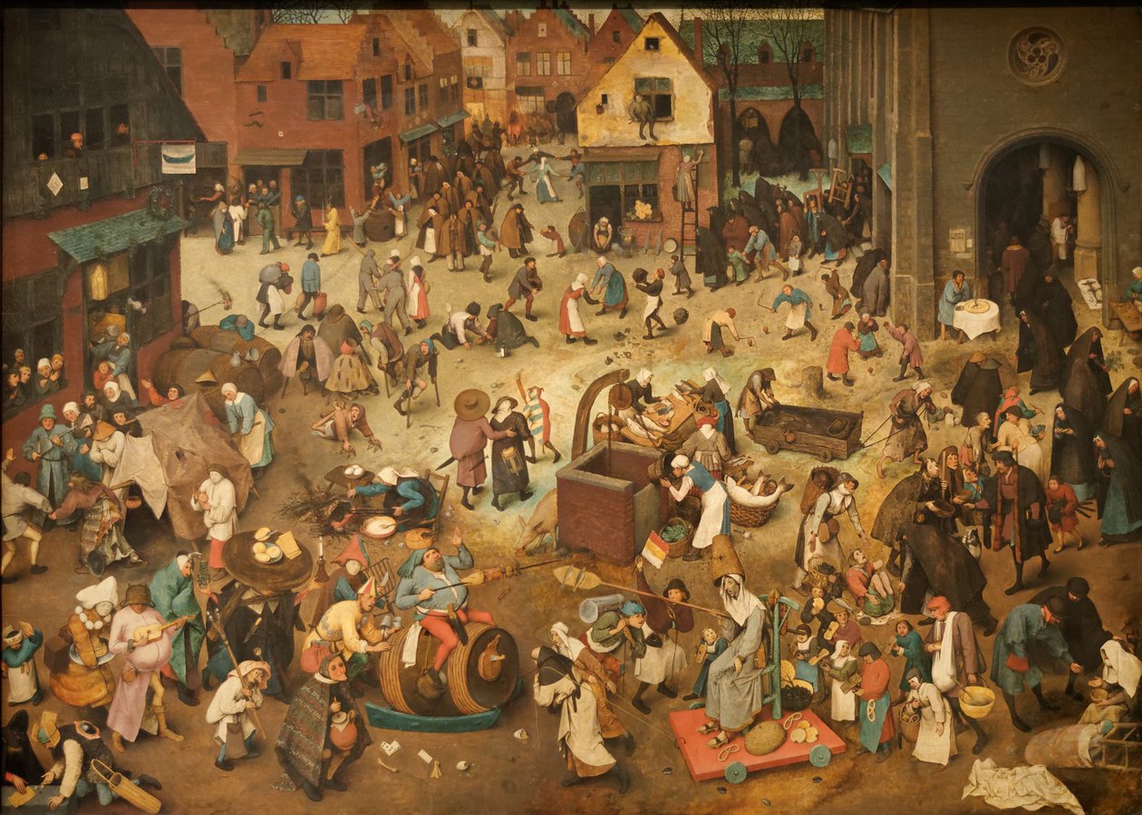 Německy: Kampf zwischen Fasching und Fasten Boj mezi masopustem a půstem od Pieter Brueghel the Elder