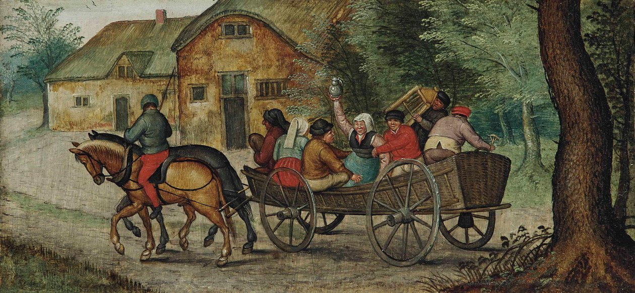 Nizozemsky: Sedláci na voze Sedláci na otevřeném voze od Pieter Brueghel the Younger
